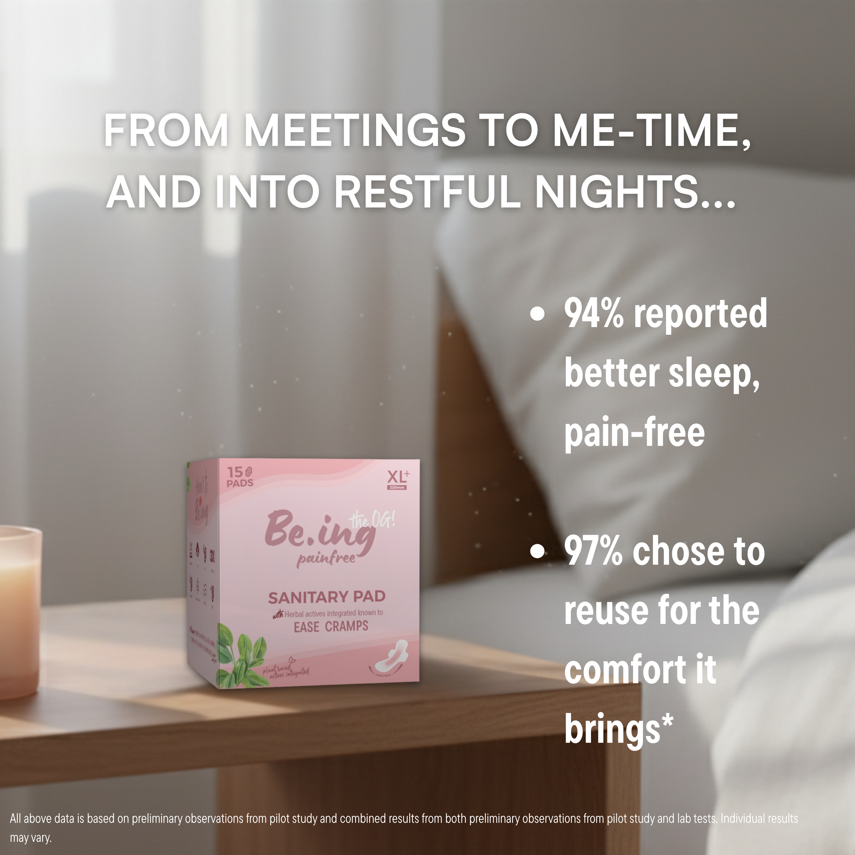 Sanitary pads - With Cramp Relief Technology