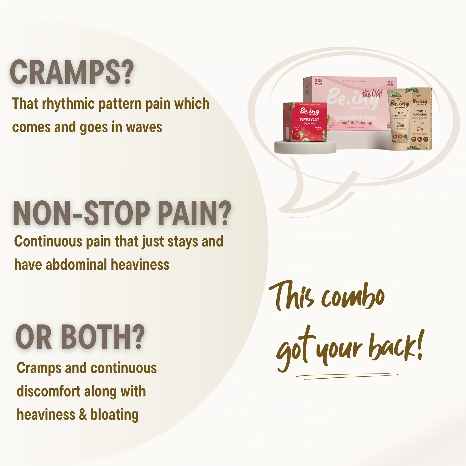 Complete period pain relief combo